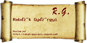 Rebák Györgyi névjegykártya